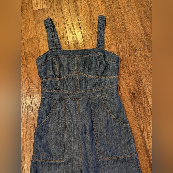 Anthropologie Pilcro Flared Denim Jumpsuit Size 4 - Picture 7 of 17